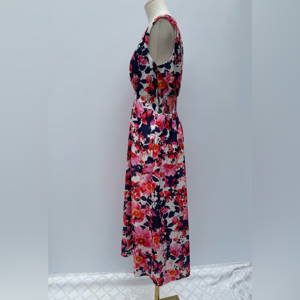 Kensie Women's Colorful Floral-Print V-Neck A-Line Dress Size 4 - Picture 9 of 16